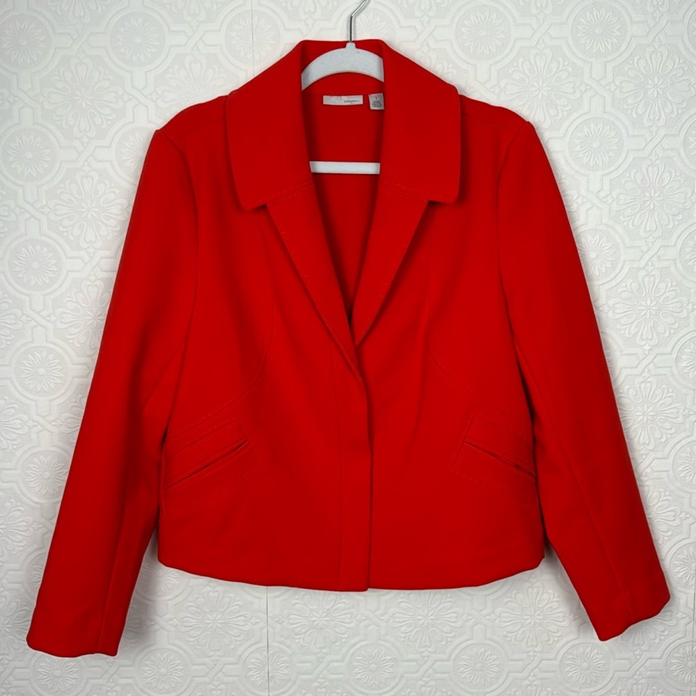 Halogen Blazer Jacket Red Coat button Up Vneck Career Formal Office Work LP